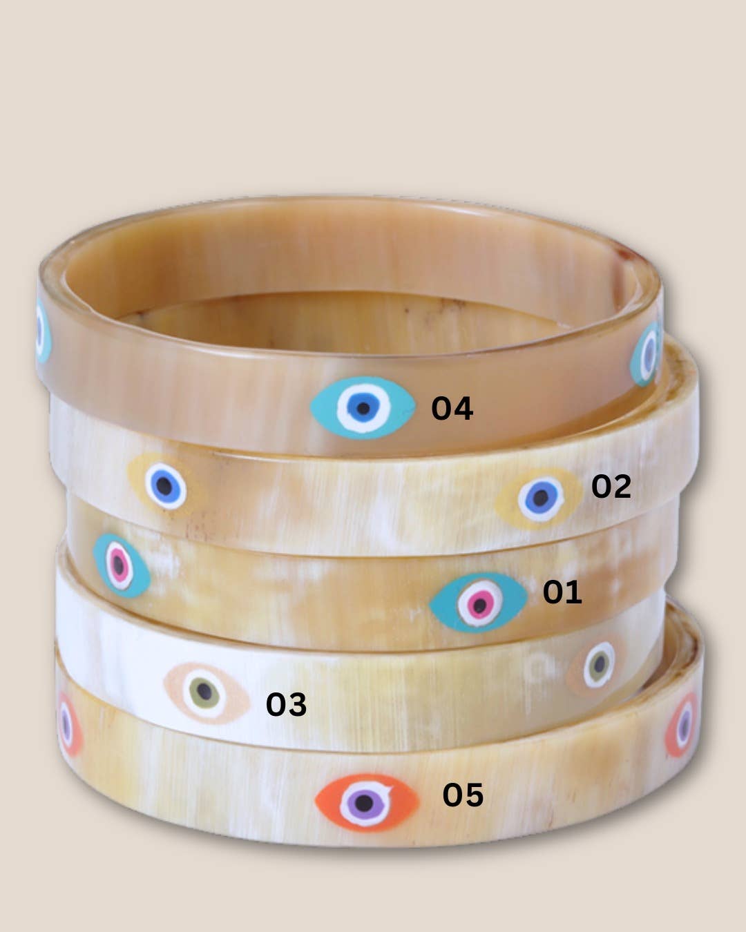 JolieJulie-MaLune-VentiLLo – wholesale Bangle bracelet – Horn bracelet 10mm EYE 041