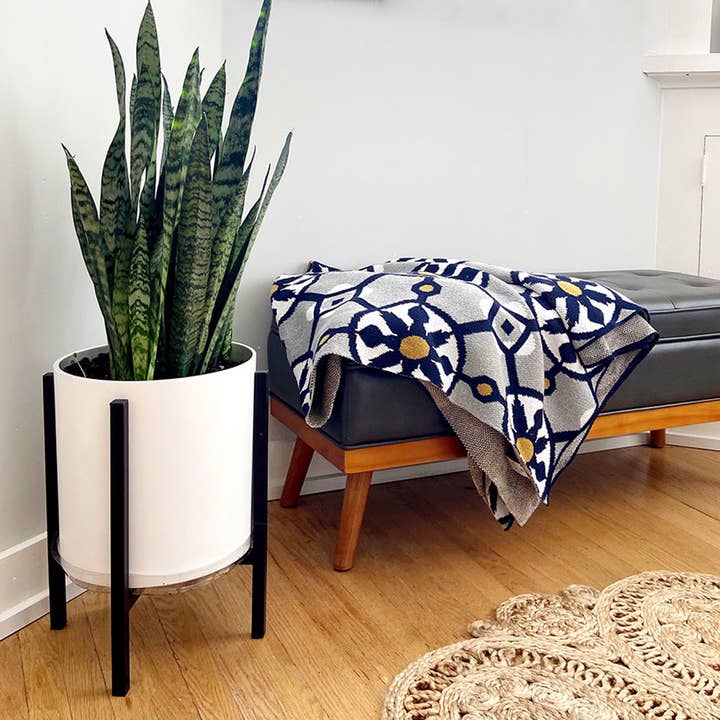 Porto Geometric Throw Blanket - Portuguese Tile, Floral for wholesale by Seek & Swoon