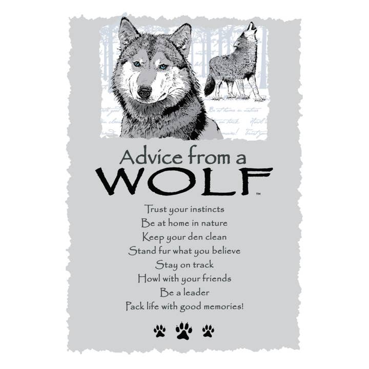 Advice from a Wolf Greeting Card - Blank for wholesale by Advice for Life by Your True Nature