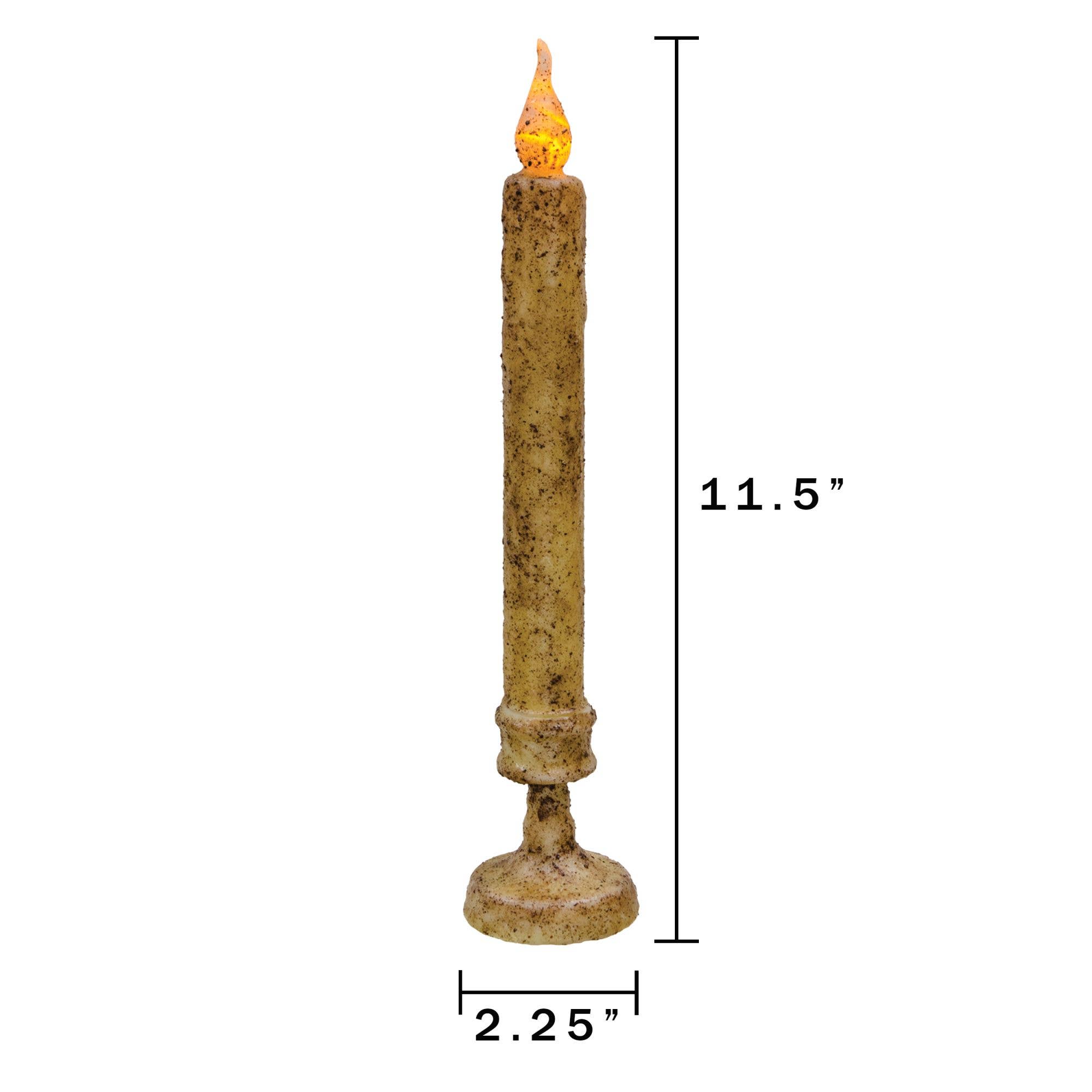 The Hearthside Collection - Wholesale Flameless Candle - Burnt Ivory Twisty Candle Stick, 11.5"1
