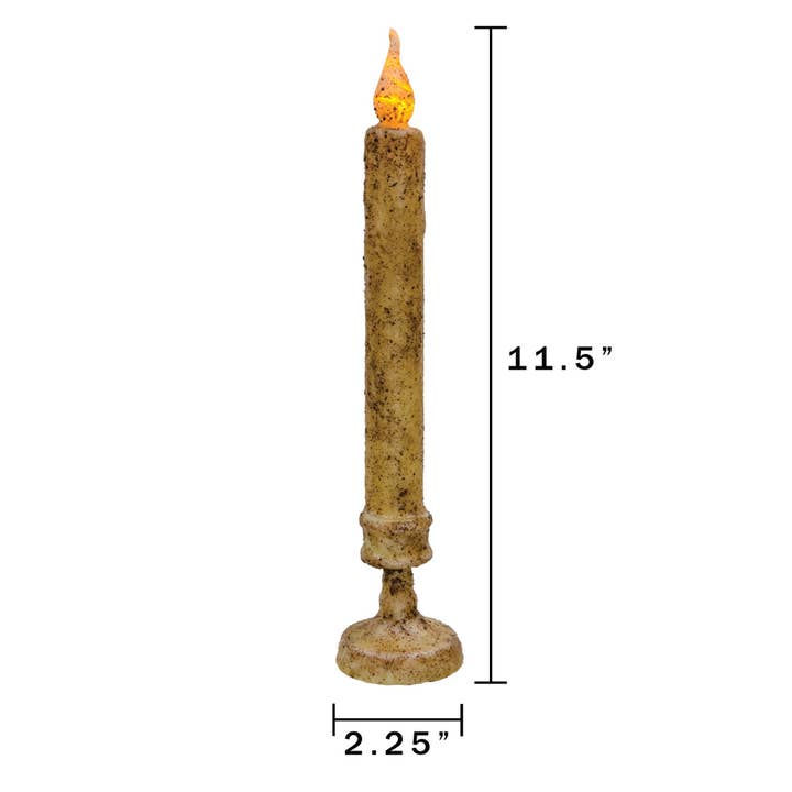 The Hearthside Collection - Wholesale Flameless Candle - Burnt Ivory Twisty Candle Stick, 11.5"1