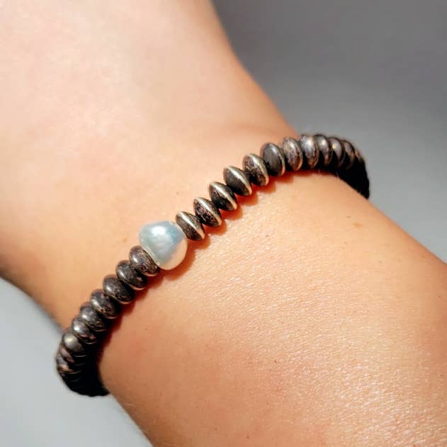 CLP Jewelry - Wholesale Beaded Bracelet - Silver Saucer Bead Bracelet1