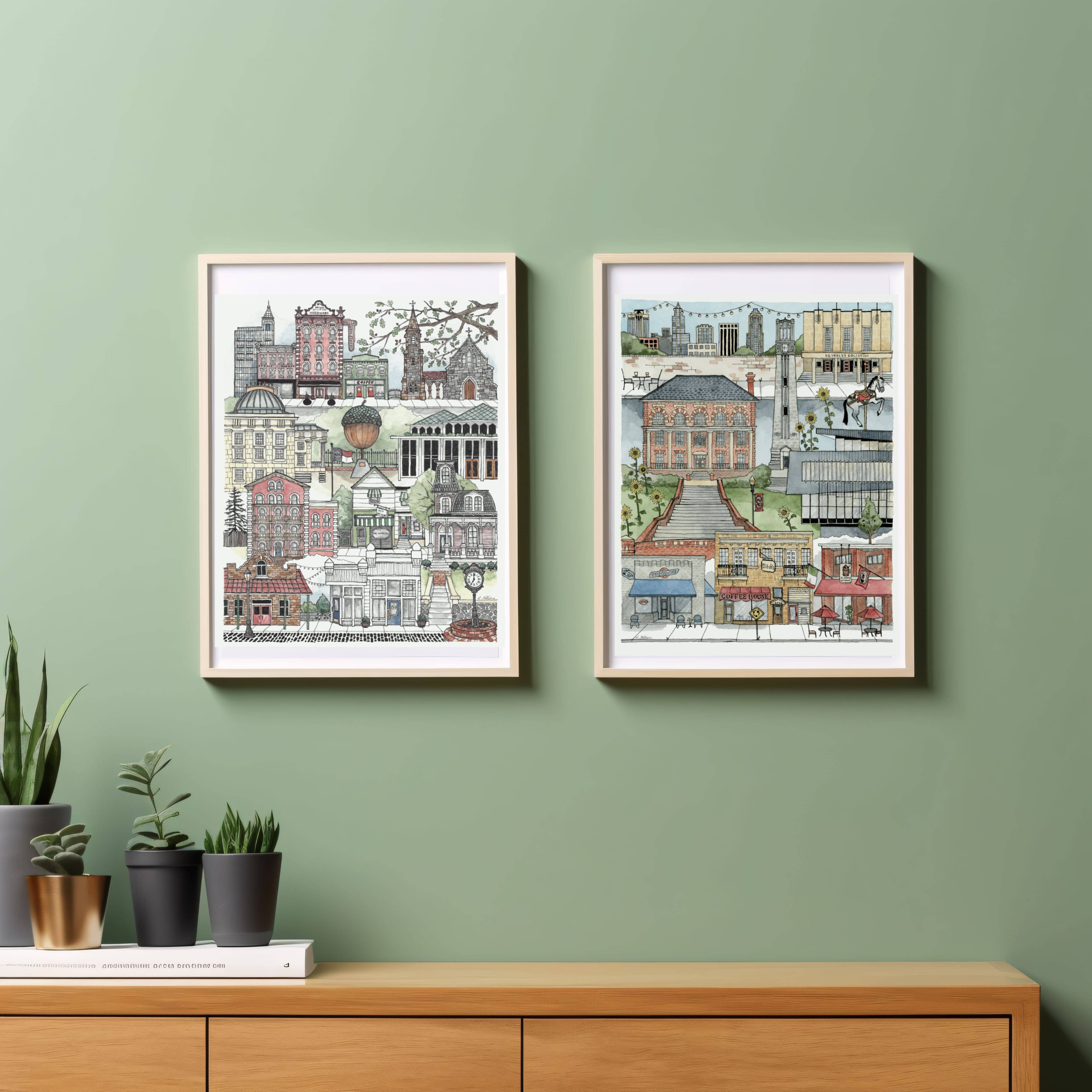 Papermill Creative - Wholesale Art Print - NC State, Raleigh North Carolina watercolor art print3