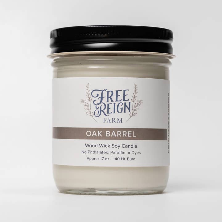 Free Reign Farm - Wholesale Jar/Filled Candle - NEW 7oz Wood Wick Soy Candles33