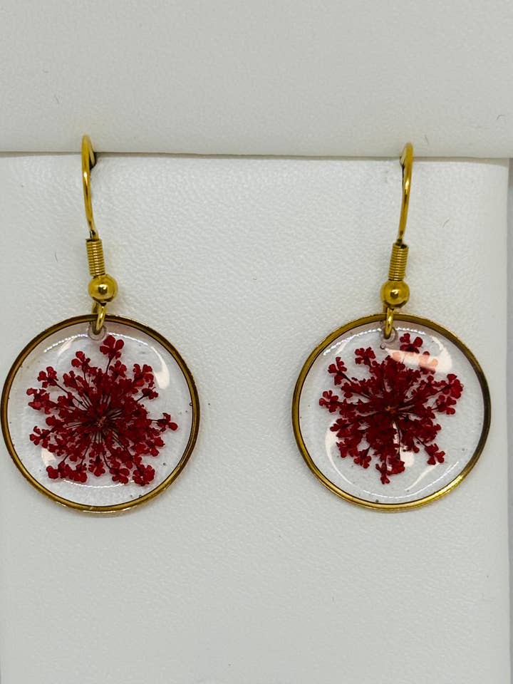 Boucles d'oreilles "Carotte sauvages rouge" pour la vente par Madame Cousette