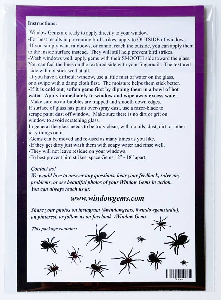 Window Gems - Wholesale Decal - Party Decorations - Spider Window Clings - Halloween Decor - Black Vinyl Decals7