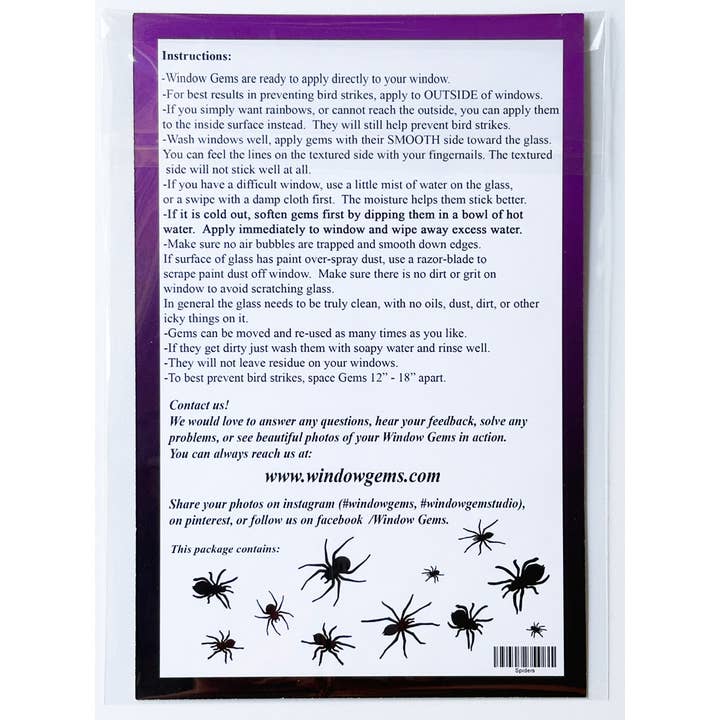 Window Gems - Wholesale Decal - Party Decorations - Spider Window Clings - Halloween Decor - Black Vinyl Decals7
