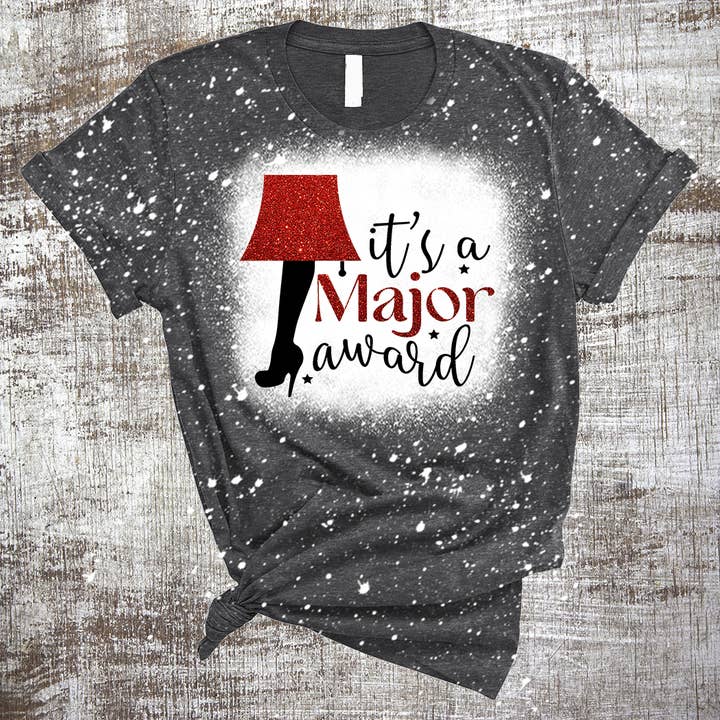 Sweet Tees - Wholesale T-Shirt (Graphic) - Women's - Leg Lamp It's a Major Award Christmas Story Bleached Tee0