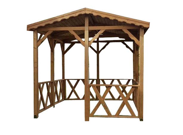 Deholzwart GmbH - Vente Canapé de terrasse - Pavillon en bois naturel en sapin - à monter - 9 m²4