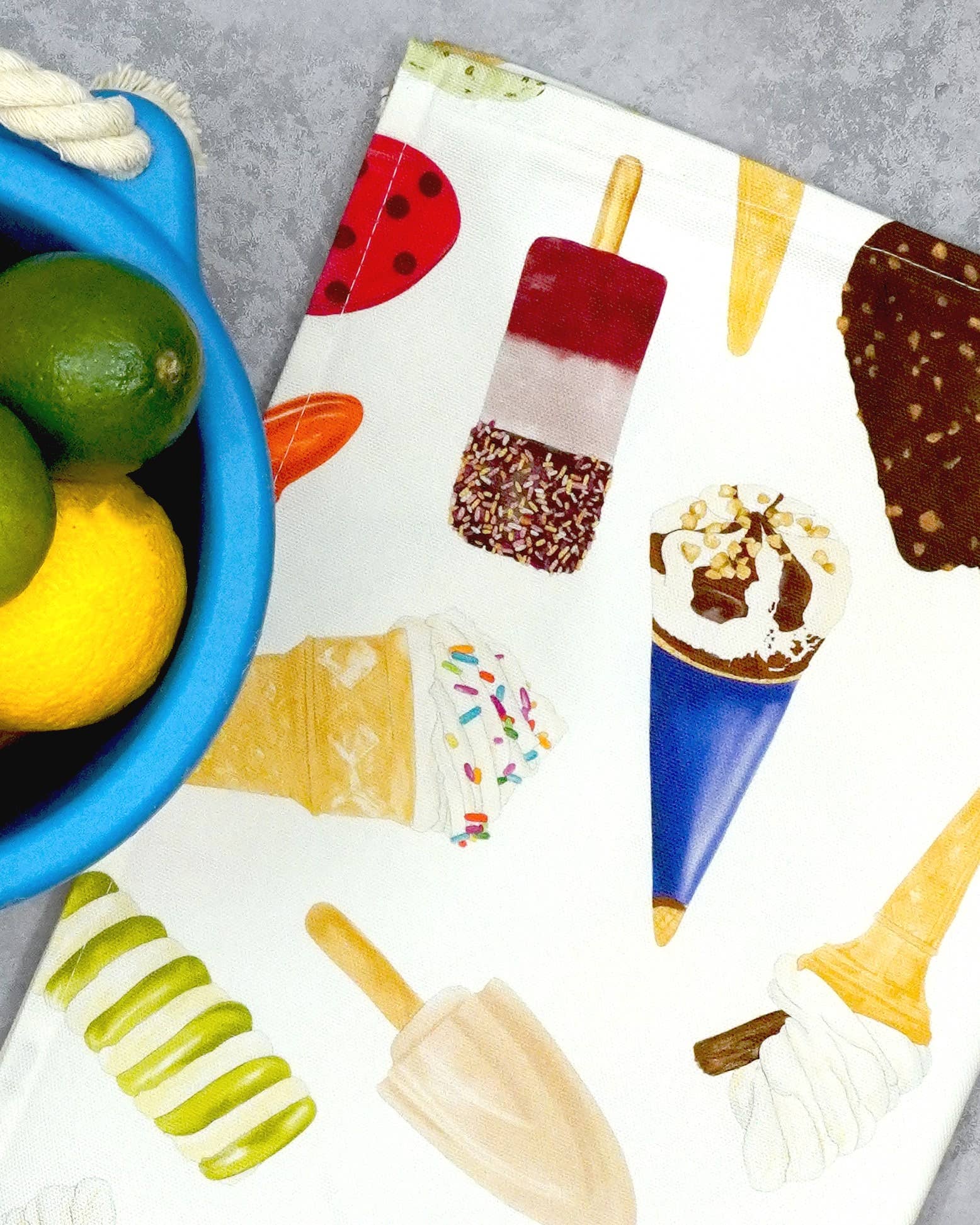 Corinne Alexander - Wholesale Tea towel - Ice Cream Tea Towel - British Made - Funny Kitchen Towel3