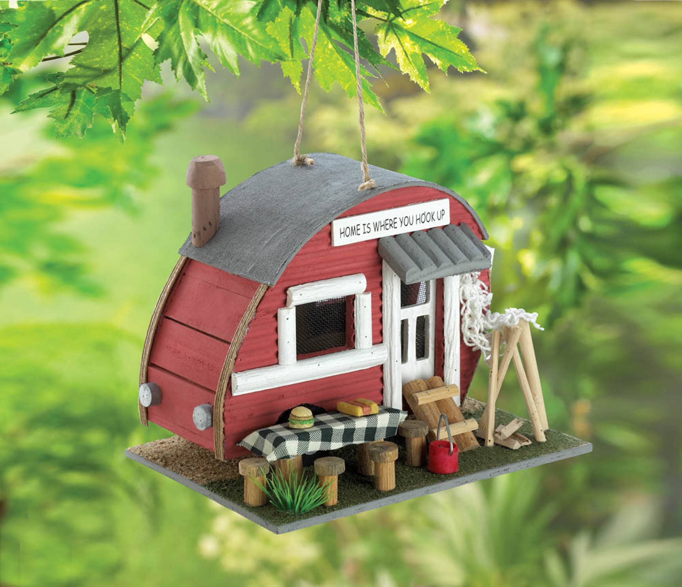 Zingz Home - Wholesale Bird House - Red Trailer Birdhouse1