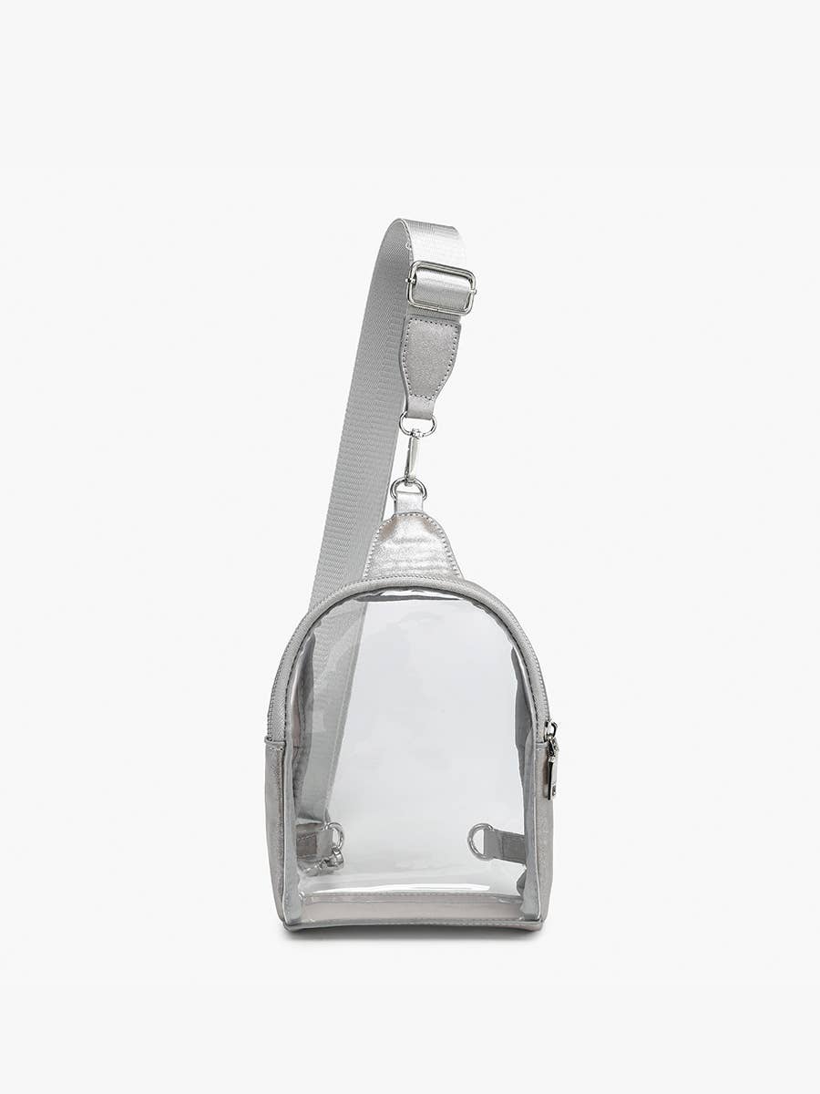 Jen & Co. - Wholesale Crossbody Bag - Women's - M2436CR Ellen Clear Sling Bag w/ Removable Guitar Strap6