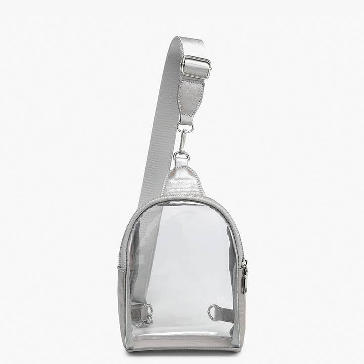Jen & Co. – wholesale Crossbody bag – Women's – M2436CR Ellen Clear Sling Bag w/ Removable Guitar Strap6