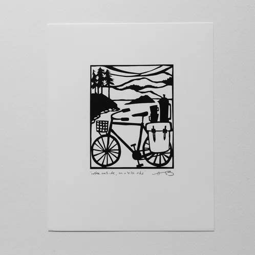 "Impression 8x10" Café à l'extérieur, à vélo" pour la vente par Anna Brones