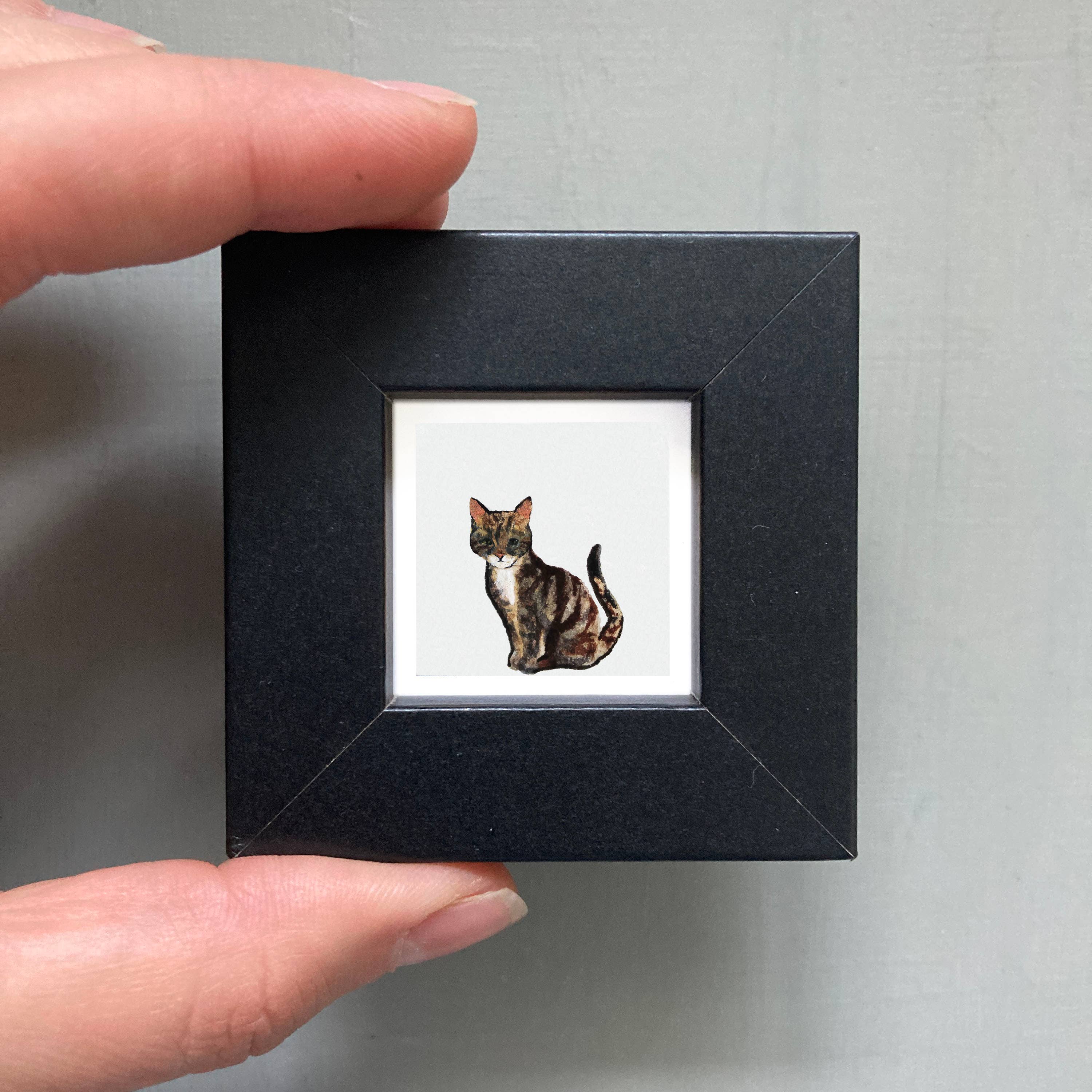 Mick's Art Goods - Wholesale Art Print - Mini 1" Cat Kitten Animal Tiny Watercolor Painting Art Print1