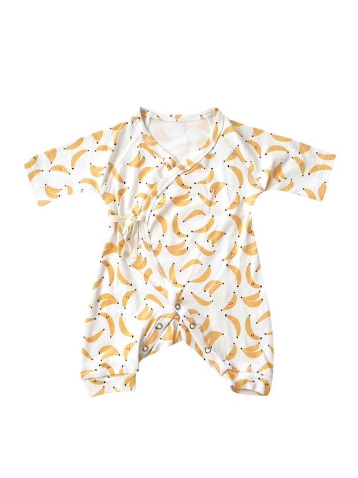 Banana Print Baby Kimono Style Onesie for wholesale by Dodo Banana