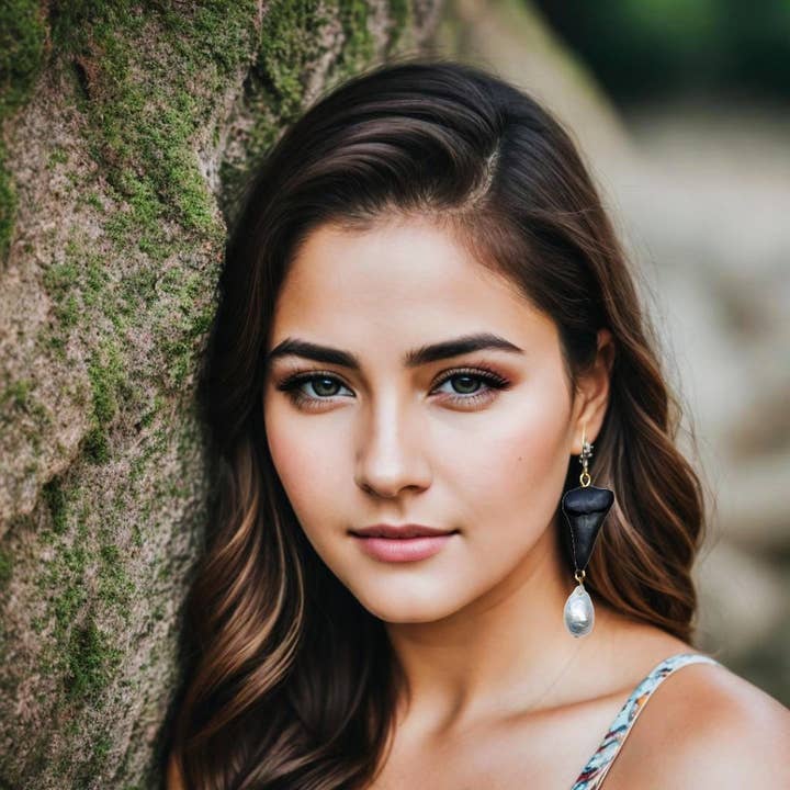 Gay Isber Designs – wholesale Dangle earrings – Double Stacked Fossilized Shark Teeth Designed Hand Made by Award-Winning Artist Sugar Gay Isber6