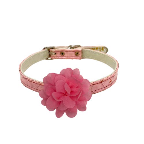 My Camellia Chiffon Flower Dog Collar for wholesale by Bark Fifth Avenue
