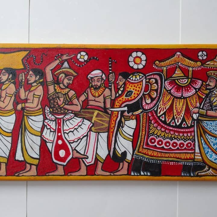 Esala Procession – Kandy Style Canvas Painting for wholesale by Cmart