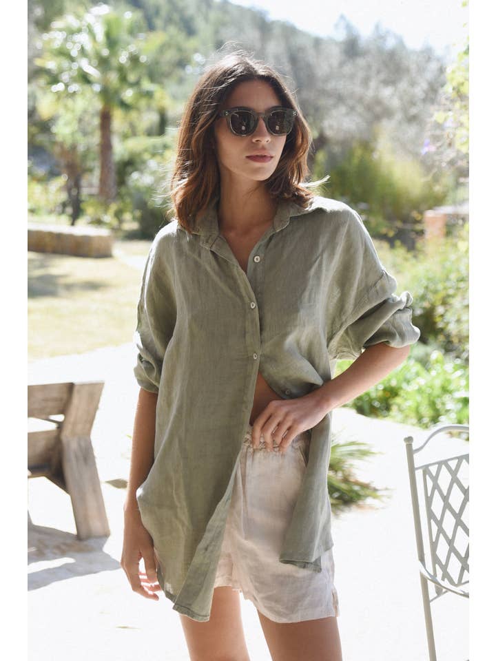Beachwood The Label - Wholesale Button Down Shirt - Women's - The Palma Shirt // Sage1