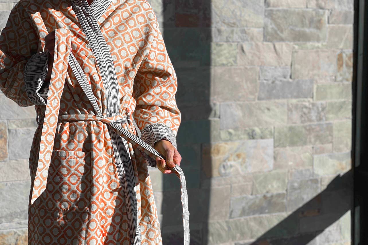 Verve Culture - Wholesale Robe - Unisex - Block Print Reversible Robe8