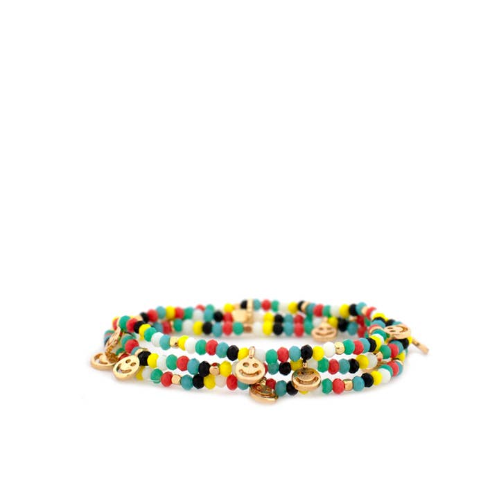 mini smiley face disc stretch wrap for wholesale by Marlyn Schiff