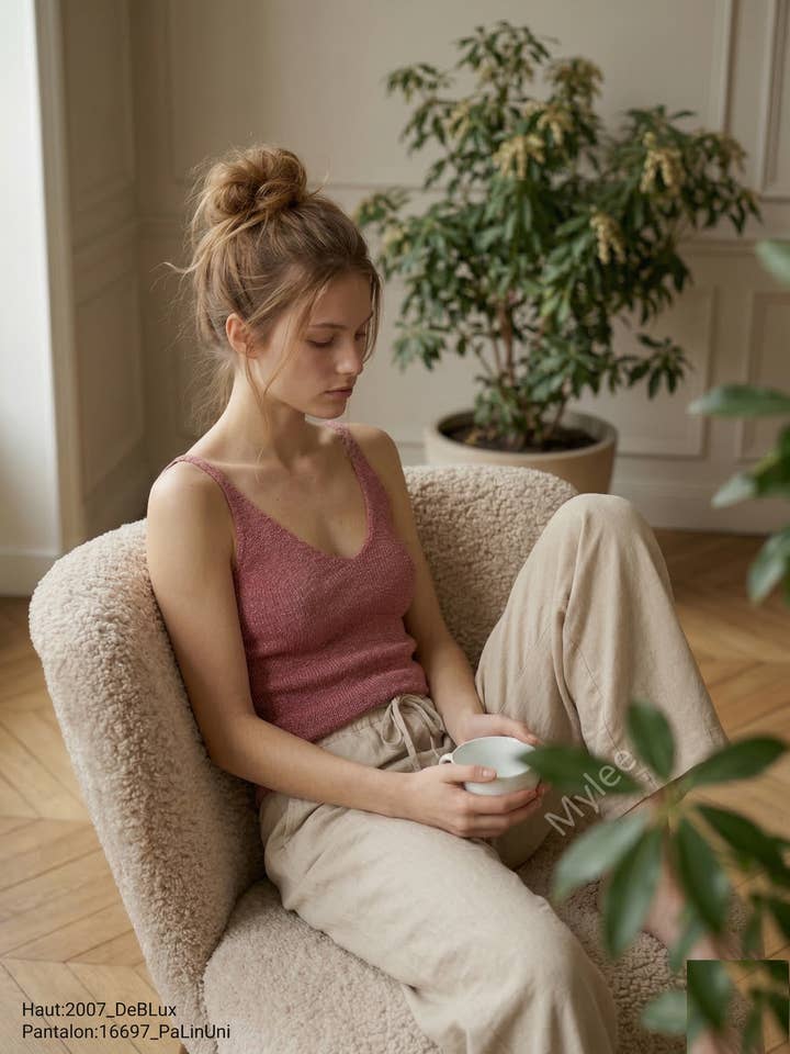 Regata feminina de viscose com lurex Mimi & Gogo por atacado de Mimi & Gogo