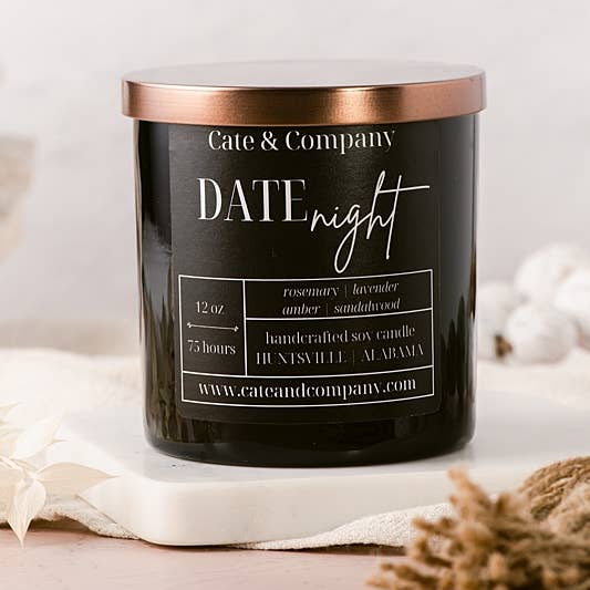 Date Night - 12oz soy candle for wholesale by Cate & Company
