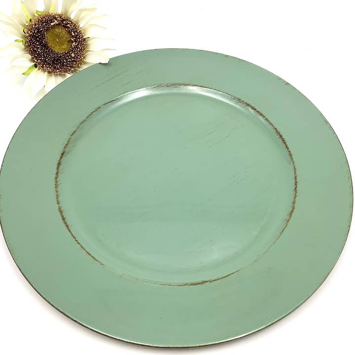 All Little Cute Things - Wholesale Charger plate - Charger Plate Moss Sage Green Serving Platter 12 inch