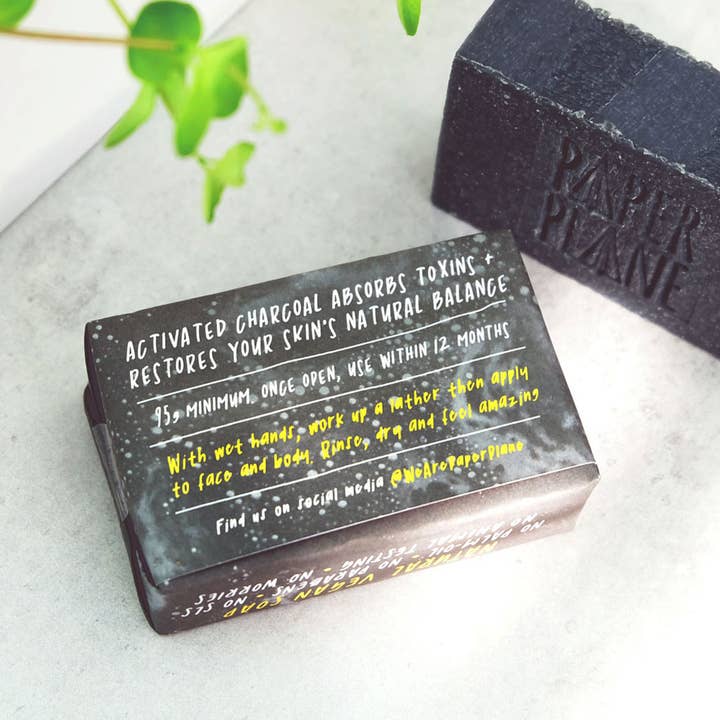 Paper Plane - Wholesale Bar Soap - Charcoal Bar 100% Natural Vegan Soap2