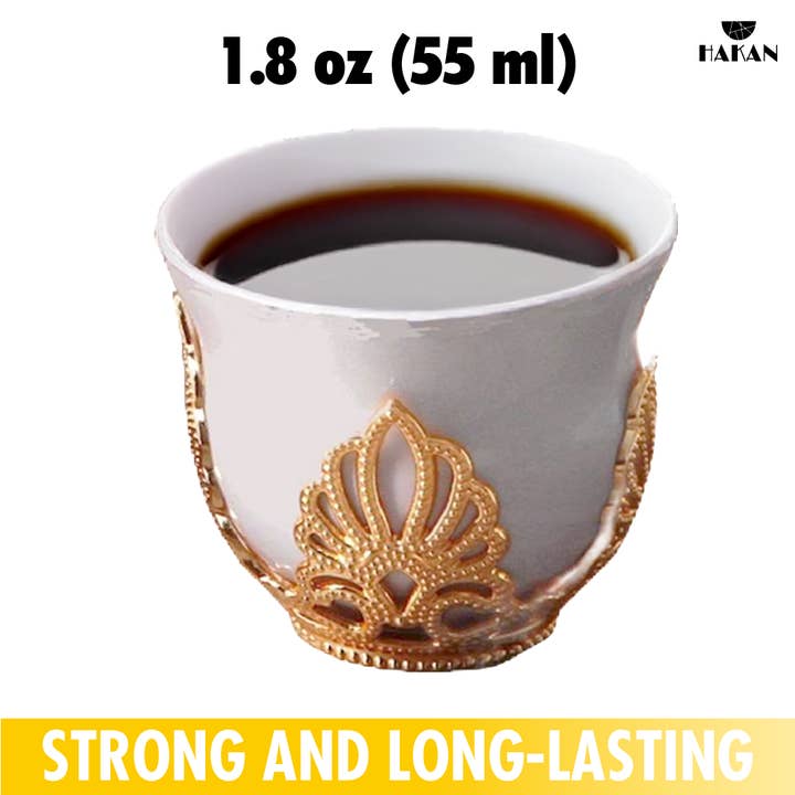 Hakan – Großhandel Tee-/Kaffeetasse – Mirra Kaffeetassen, 6er-Set, türkische Kaffeetassen, 1,8 oz