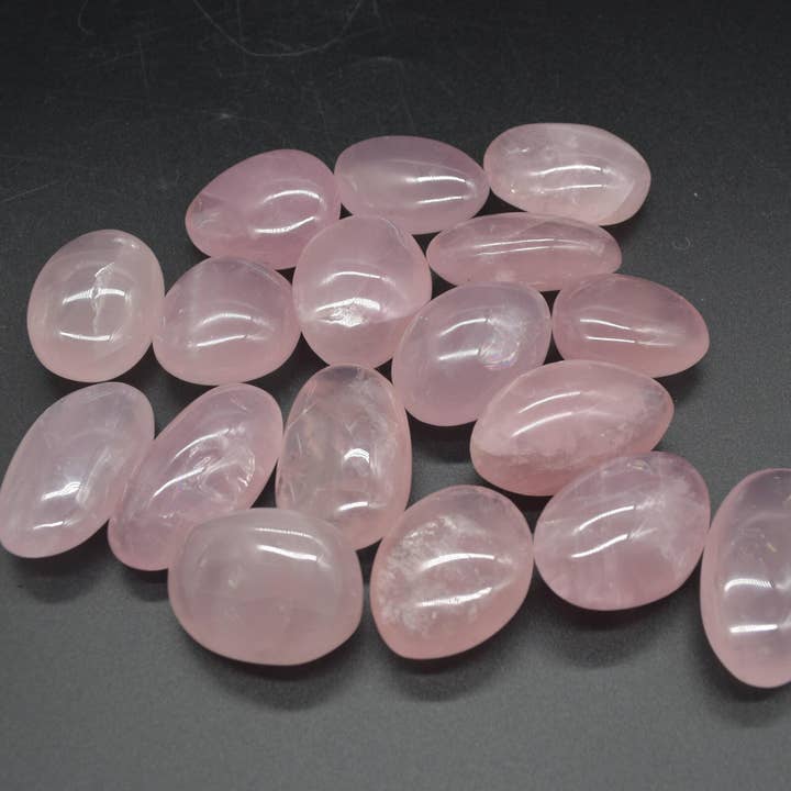 Madagascar Rose Quartz Freeform Palm Stone - 3 Sizes for wholesale by Calder Crystals