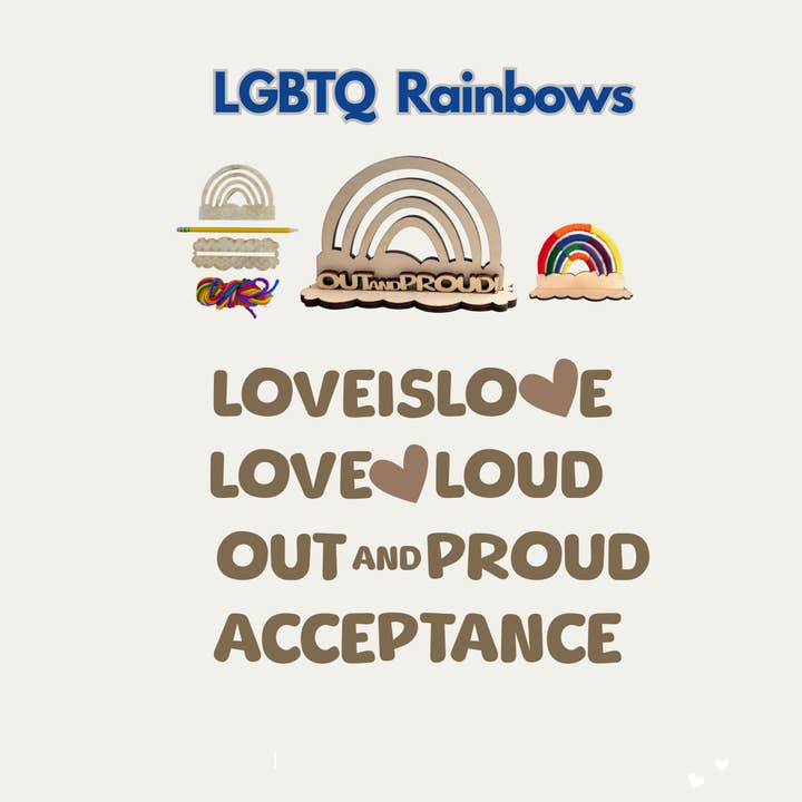 Aimant arc-en-ciel de vacances en bois et fil DIY LGBTQ pour la vente par The Giving Rainbow