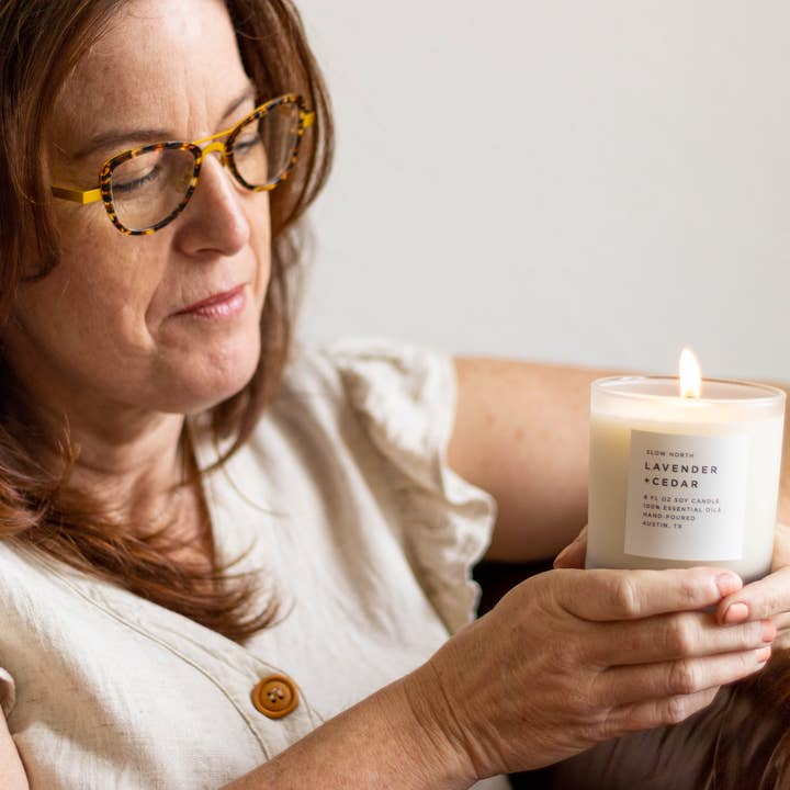 Slow North - Wholesale Jar/Filled Candle - Lavender + Cedar - Non-Toxic Candle Spring Gifts3