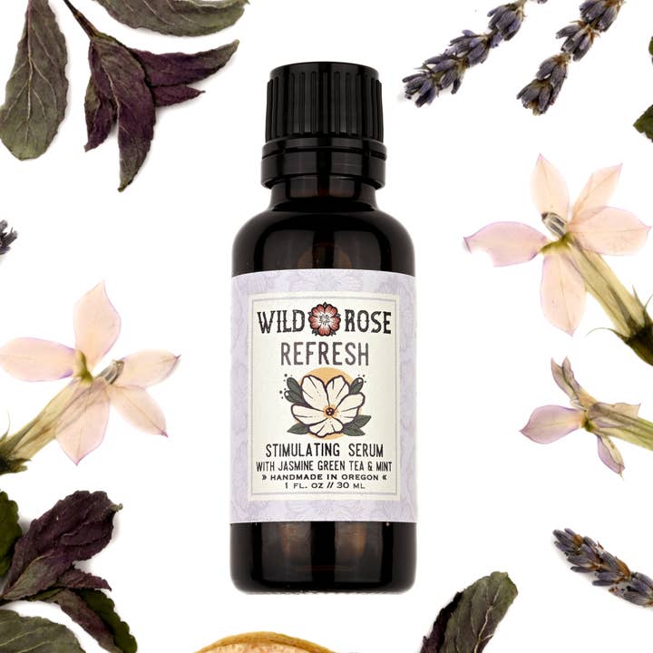 Sérum botanique stimulant rafraîchissant - 1 oz pour la vente par Wild Rose Herbs