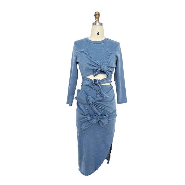 BLUE Bowknots Embellished Sets for wholesale on Faire