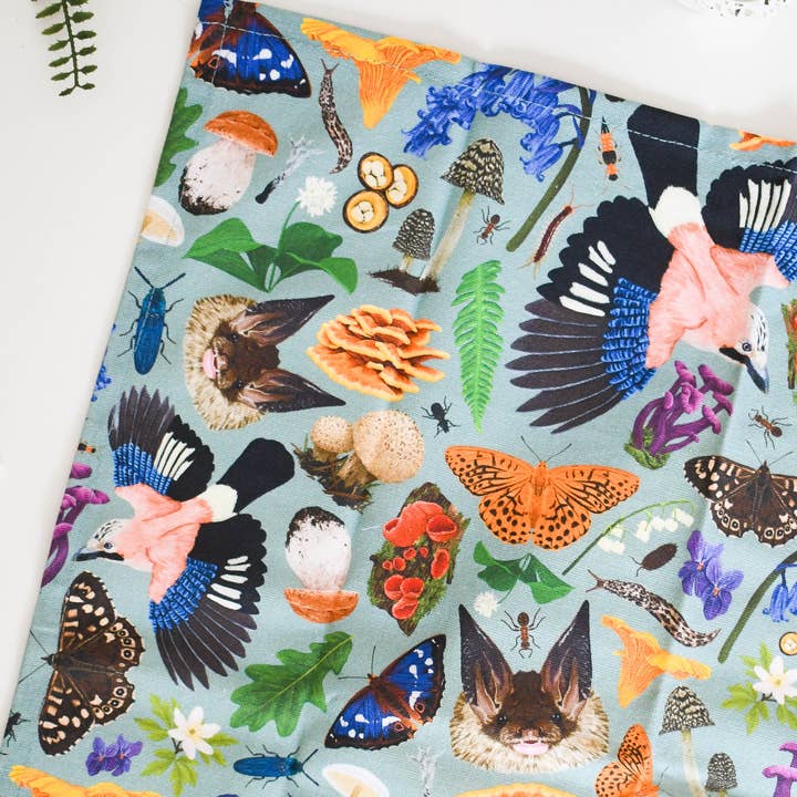 Ferne Creative - Wholesale Tea Towel - Ancient Woodland Flora & Fauna Tea Towel6