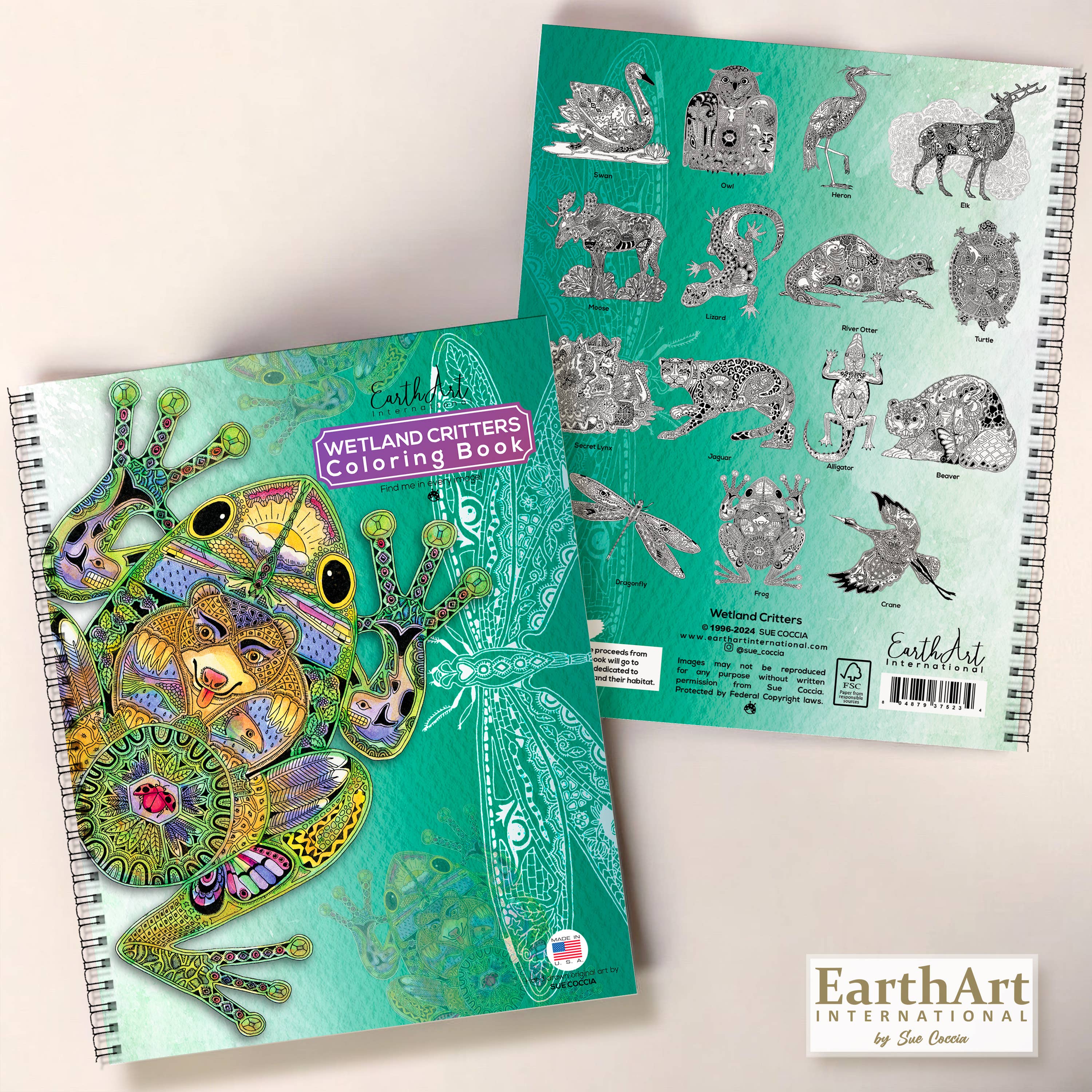 EarthArt International - Wholesale Kleurboek - Volwassene - Wetland Critters kleurboek2