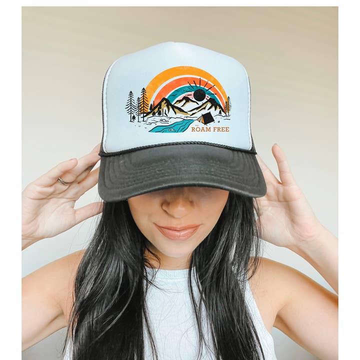 Spruce Seed - Venta al por mayor Gorra trucker - Mujer - Gorra de camionero: deambula libremente, acampada en las montañas, Snapback1