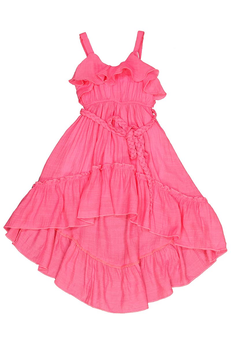 SISSYMINI - Vente Robe – enfant - Robe Hi-Lo en mousseline de coton doux BEACH BEAUTY à volants | LL3022