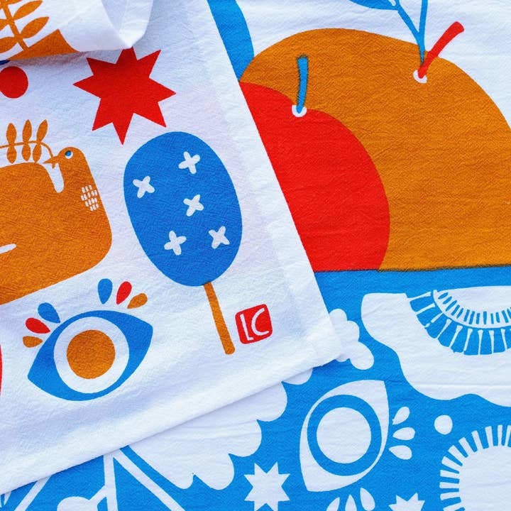 Lisa Congdon Art & Illustration - Wholesale Tea Towel - Fruit Bowl Cotton Kitchen Towel4