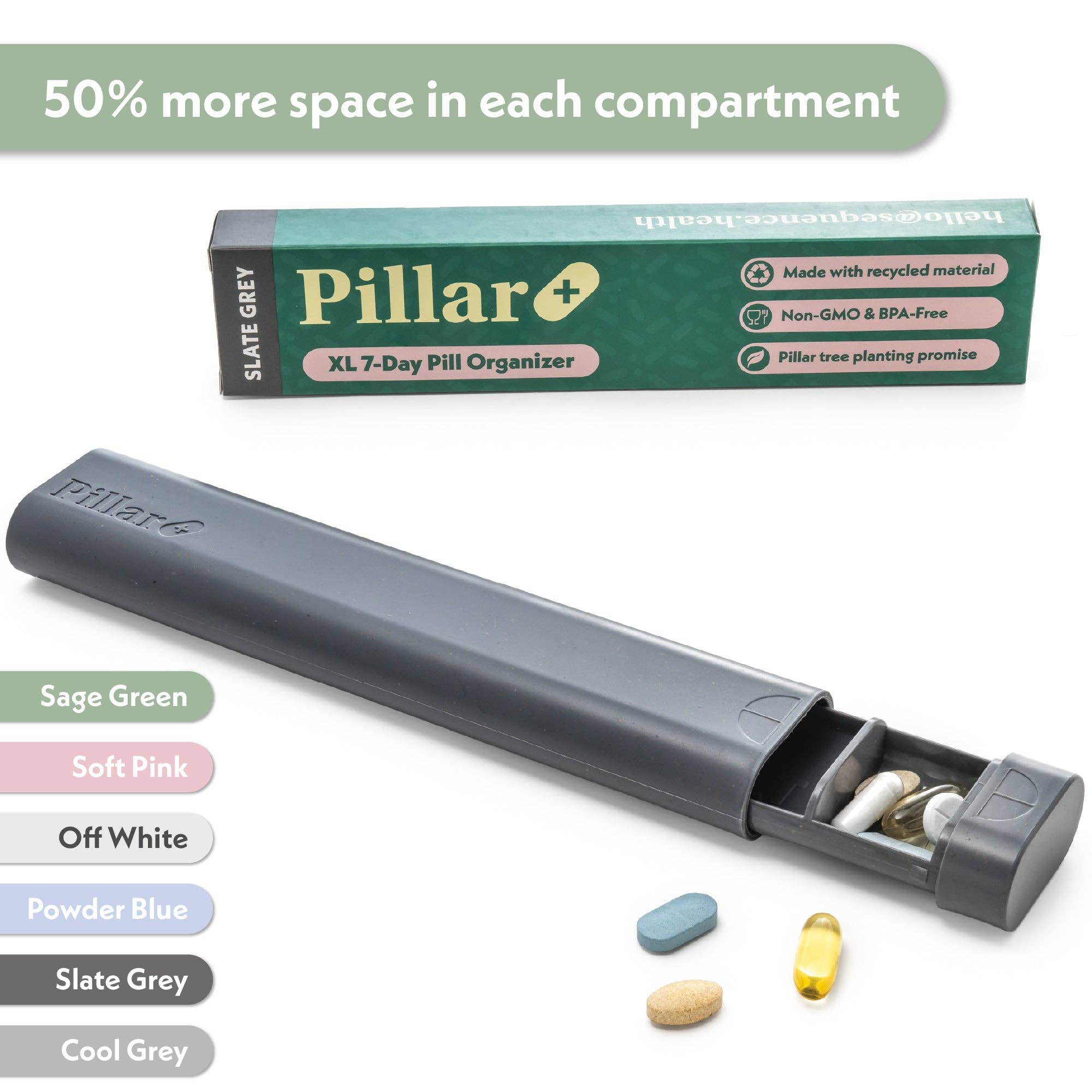 Sequence - Wholesale Pill Organizer - Pillar Plus - XL 7-Day Pill Organiser -Eco-Friendly Material9