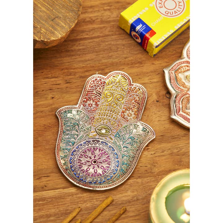 Namaste - Venta al por mayor Portainciensos - Soporte para incienso Rainbow Hamsa
