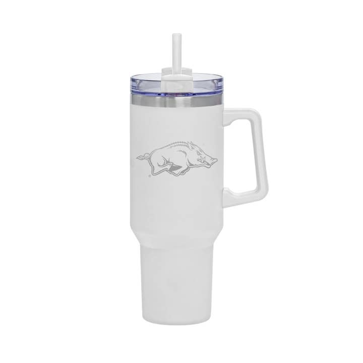 40oz Arkansas Razorbacks Laser Etch Rocky Tumbler for wholesale by Indigo Falls