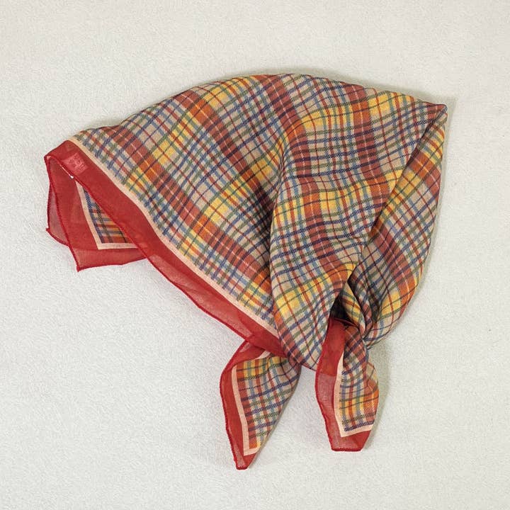 Retro classic plaid Bandana Head Wrap Square Scarf for wholesale by MKS America