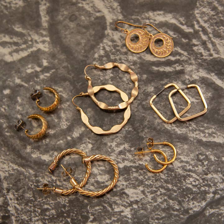 Kindred Objects - Wholesale Hoop Earrings - Vintage Gold Hoops - Variety