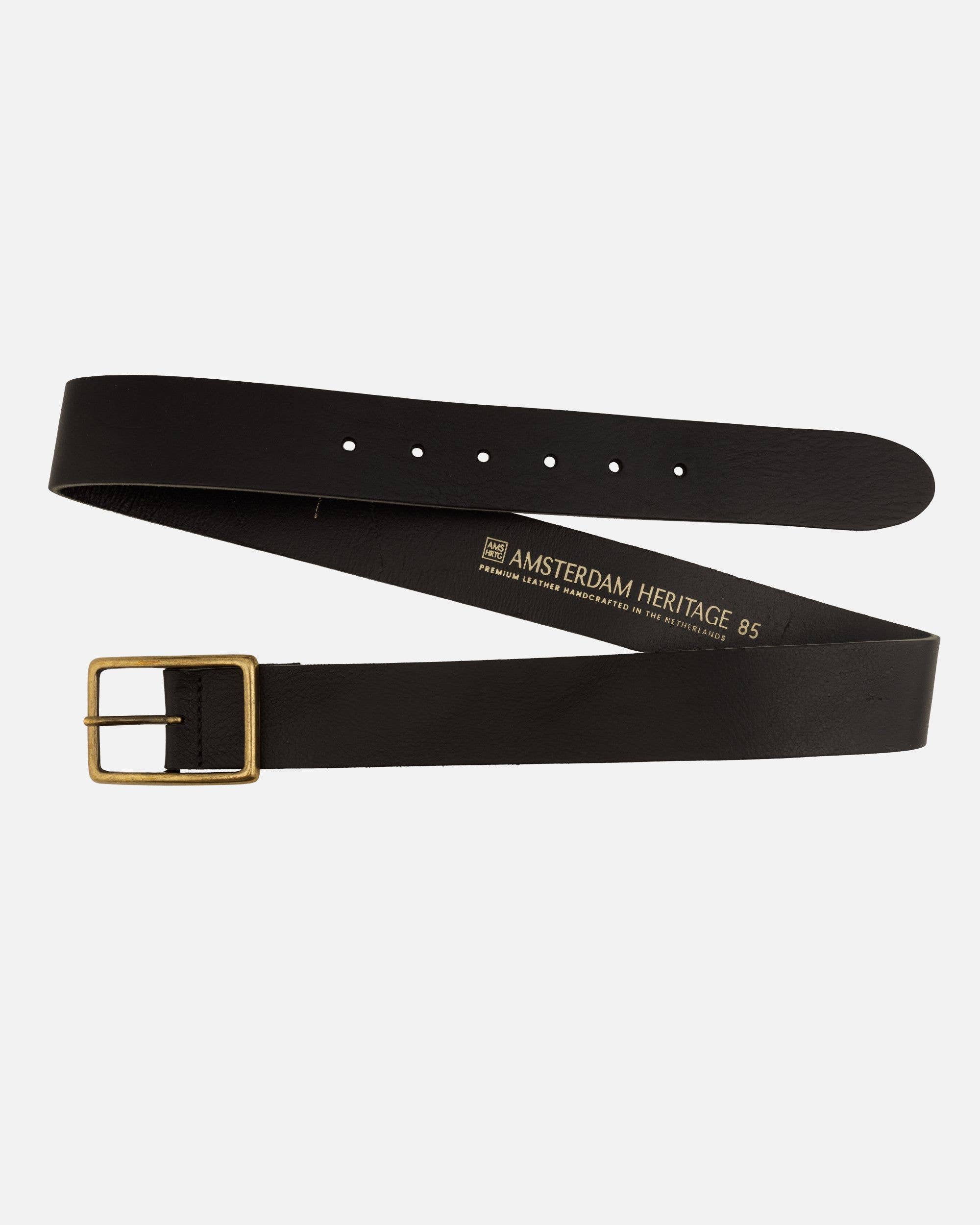Amsterdam Heritage Leather Belts, Bags, Jackets & Apparel - Vente Ceinture – femme - May | Ceinture décontractée en cuir pleine fleur à boucle dorée pour femmes6