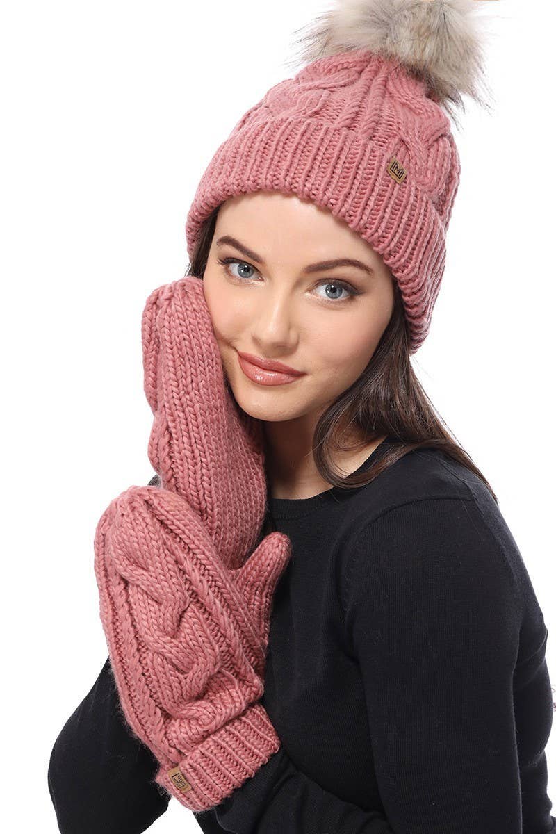 Fashion City - Wholesale Beanie - Women's - Women's Faux Fur Pom Beanie Hat with Sherpa Lining5