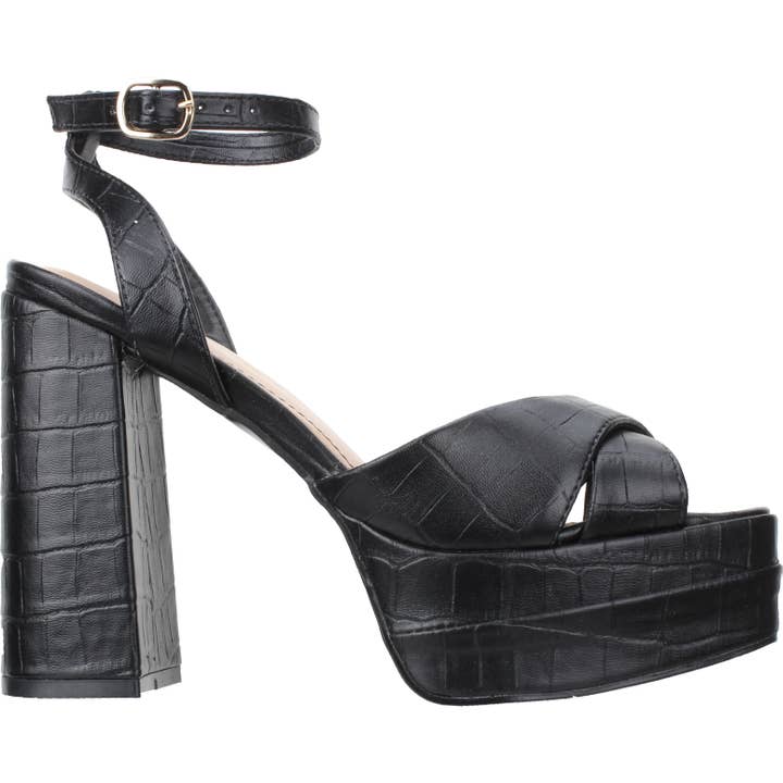Croco Textured Platform Sandal 5603-24002 for wholesale by OFFLINE Shoes