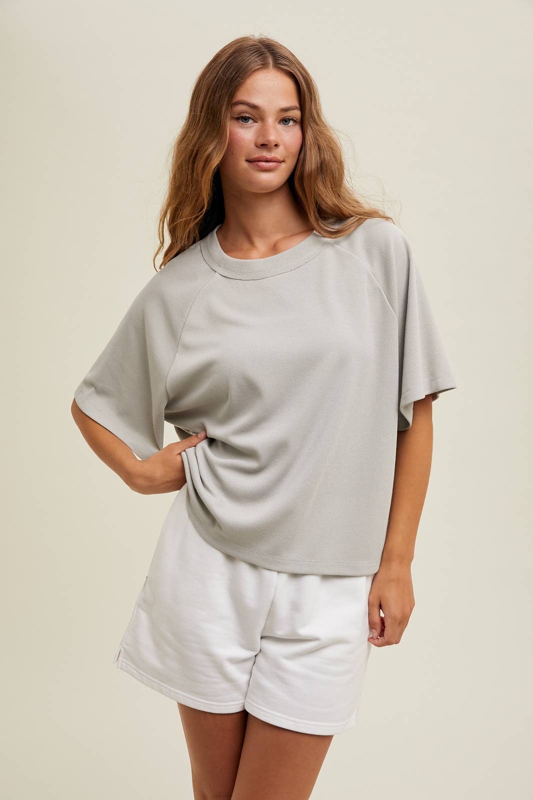 Wishlist Apparel – Großhandel Strickoberteil – Damen – BOXY-TOP MIT WAFFELMUSTER//WL24-93950